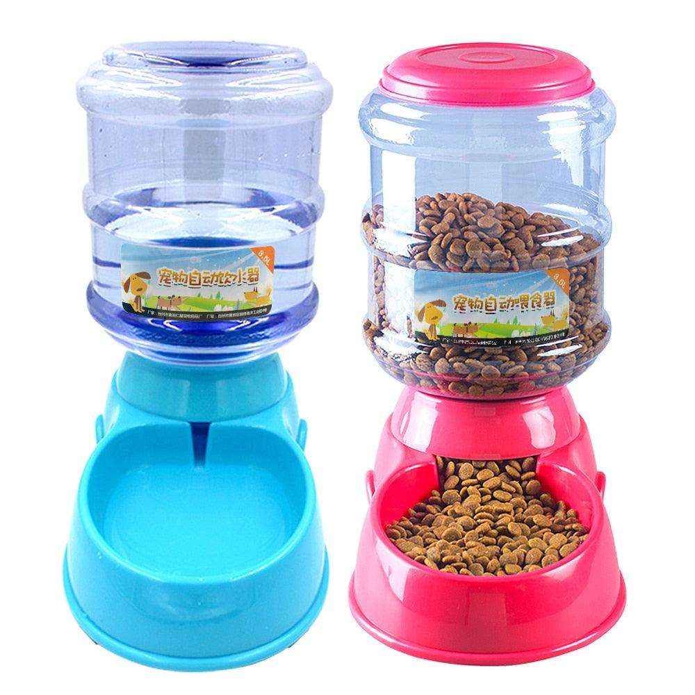Distributeur d'eau automatique pour animaux de compagnie 3.5L Blue water-rose food 3.5L