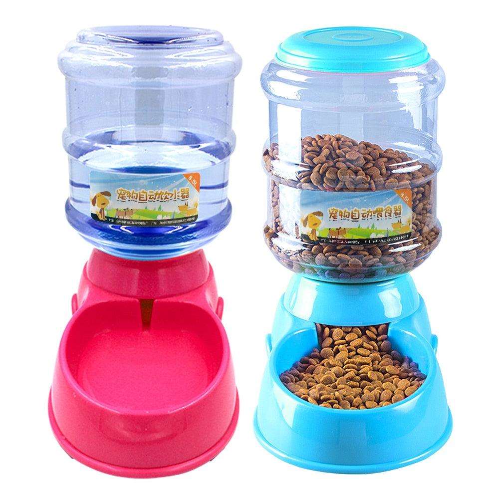 Distributeur d'eau automatique pour animaux de compagnie 3.5L Rose water-blue food 3.5L