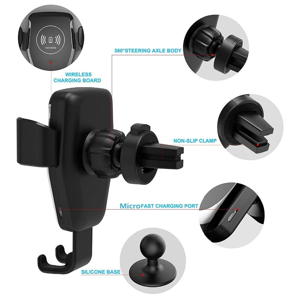 FDGAO 30W Car Mount Wireless Charger pour iPhone 14 13 12 11 Pro XS Max XR X 8