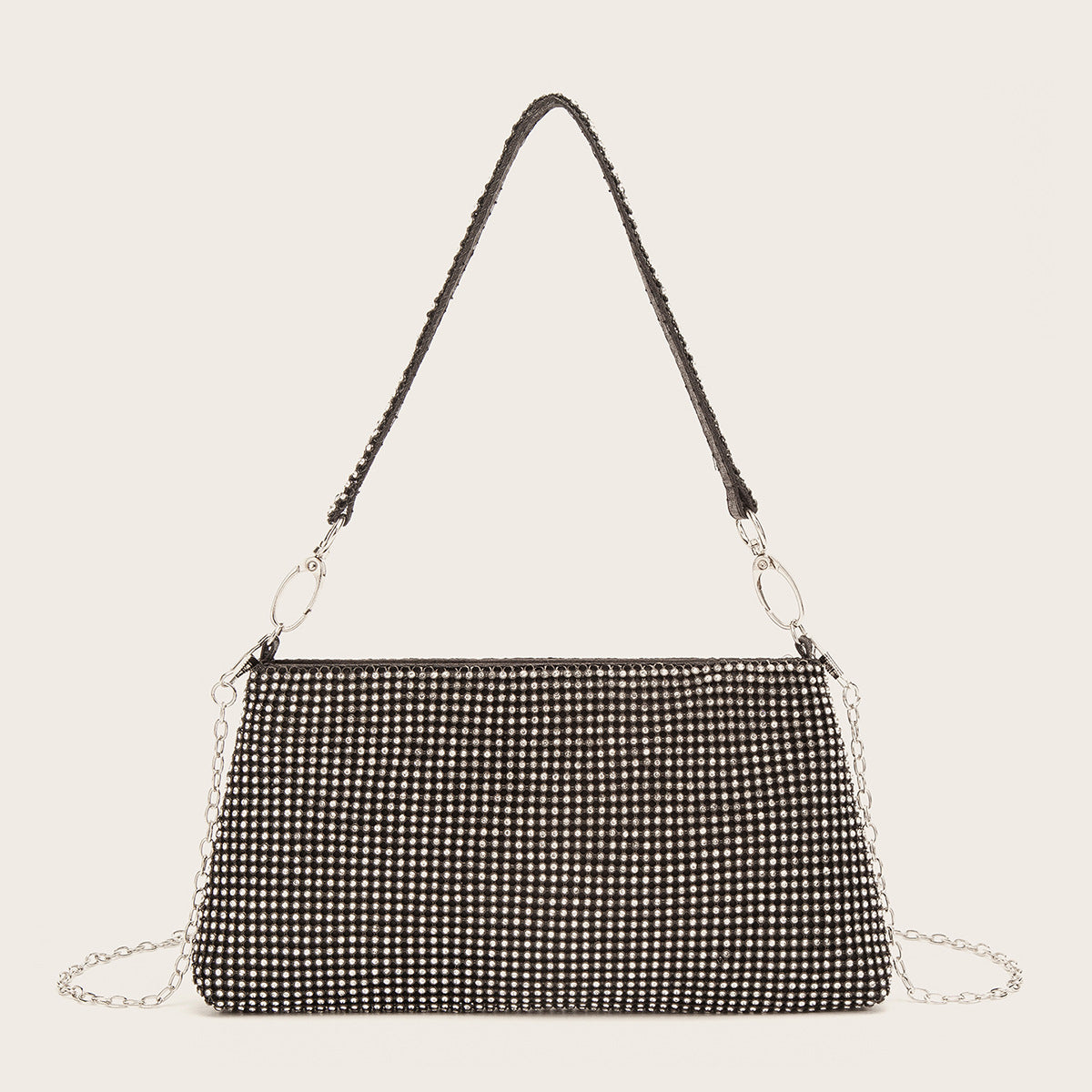 "Sac de soirée en diamant de mode, sac dînatoire en strass - AOMshop" Black