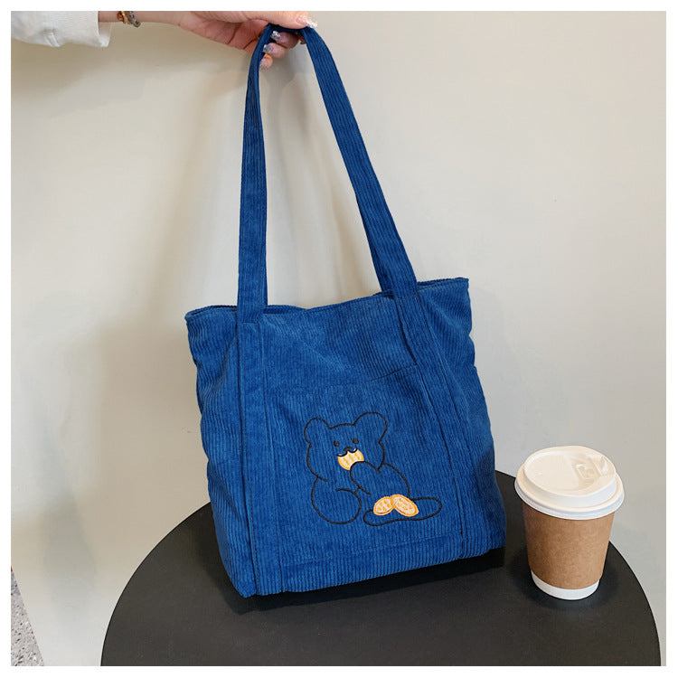 AOMshop - Sac à Bandoulière Brodé à Motif Cartoon pour Femme - Série Japonaise Blue