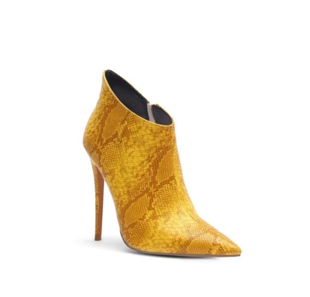 Femme Pointues à Talons Hauts Fins Imprimé Léopard | AOMshop Yellow