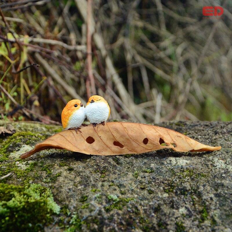 Figurines d'Oiseaux Miniatures en Résine pour Décoration de Jardin | Artisanat Fait Main