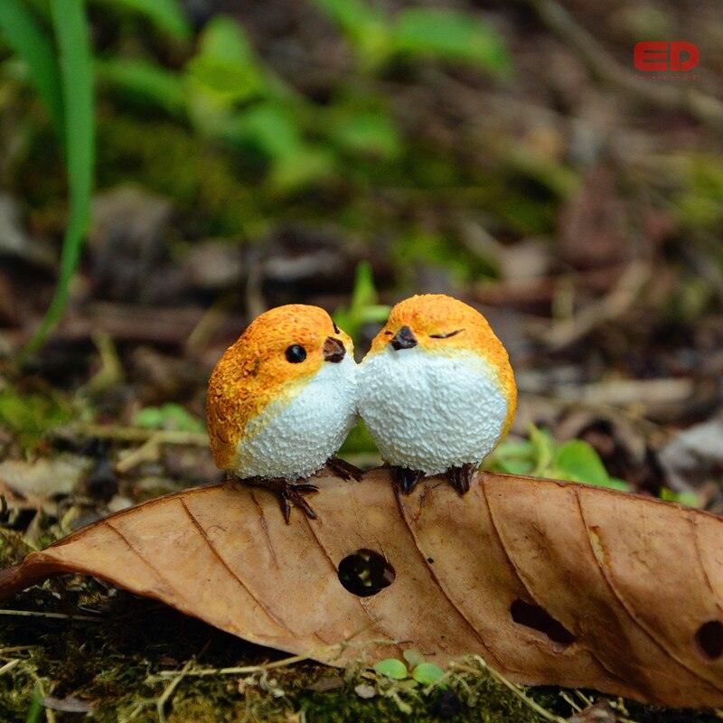Figurines d'Oiseaux Miniatures en Résine pour Décoration de Jardin | Artisanat Fait Main