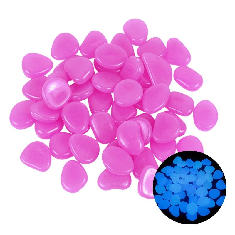 Galets lumineux pour jardin Rose red