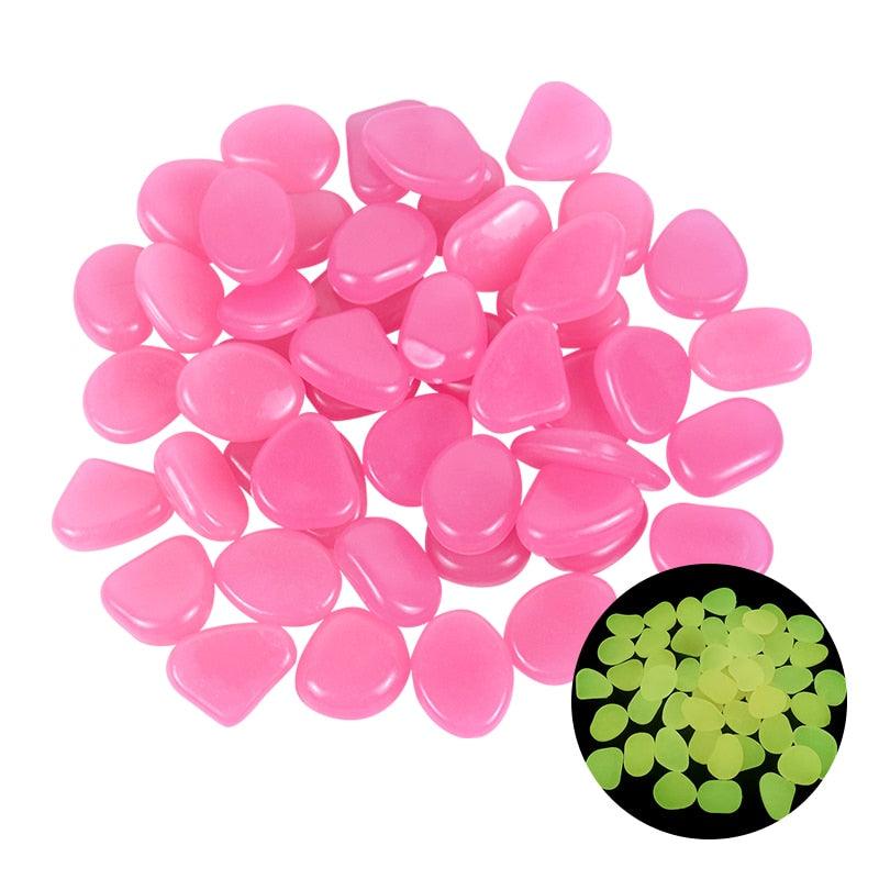 Galets lumineux pour jardin Rose pink
