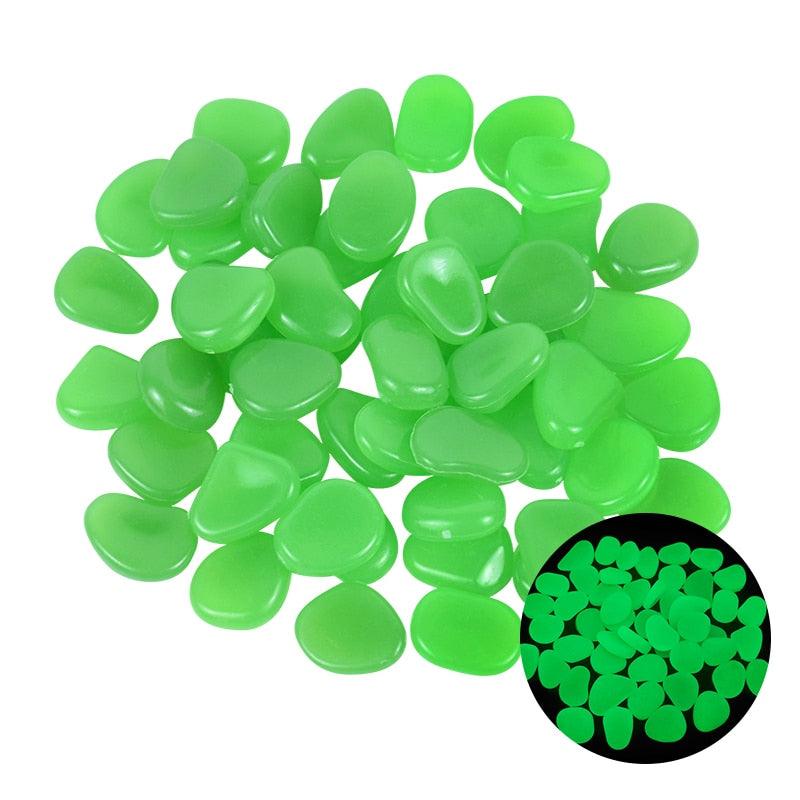 Galets lumineux pour jardin Green1
