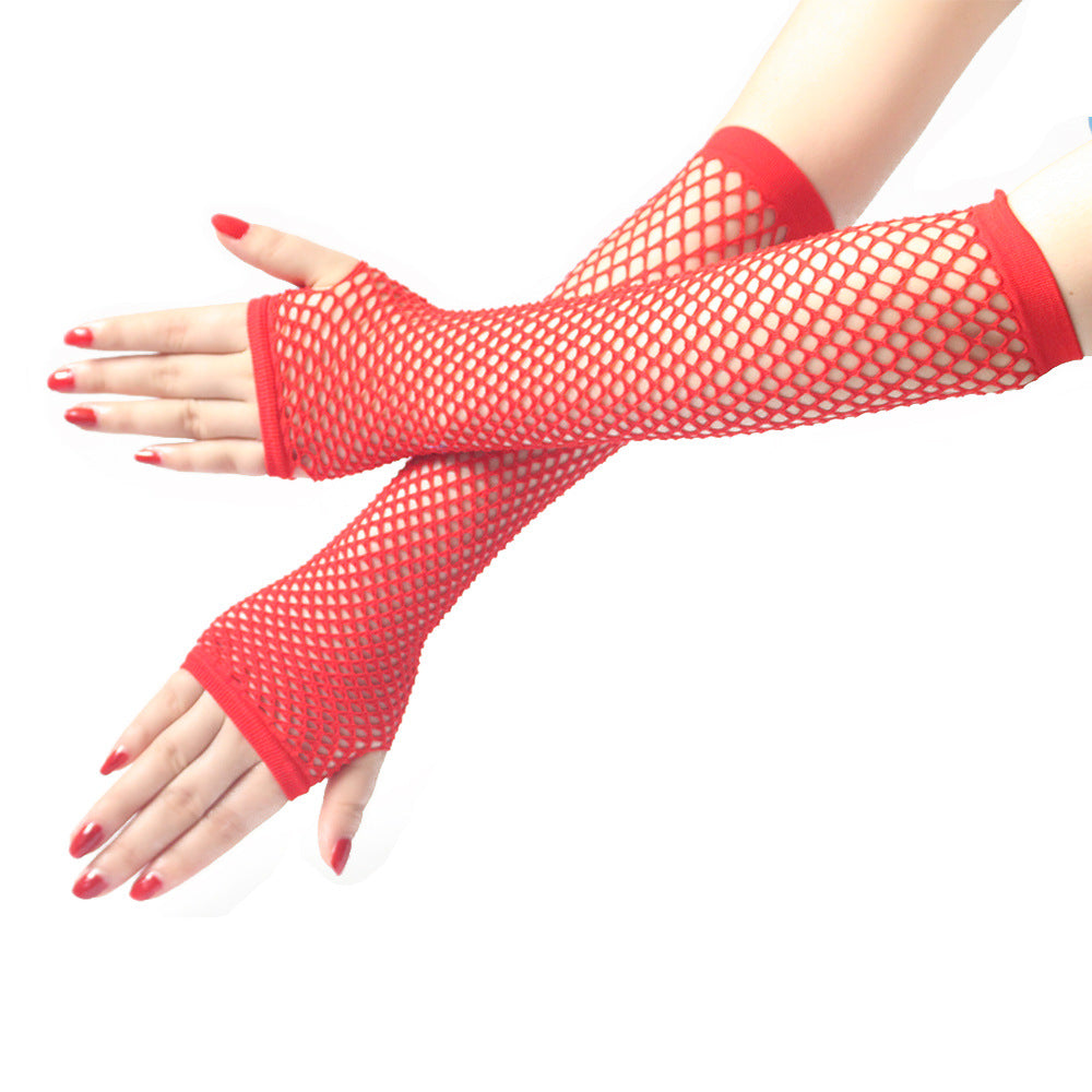 Gants de punk à demi-doigts pour soirées | AOMshop Red