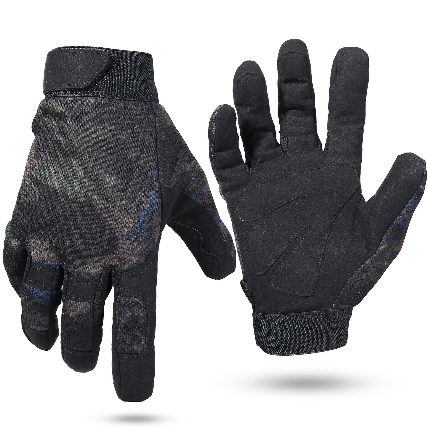 Gants tactiques Multicam pour militaire, airsoft, moto et paintball CamoBlack