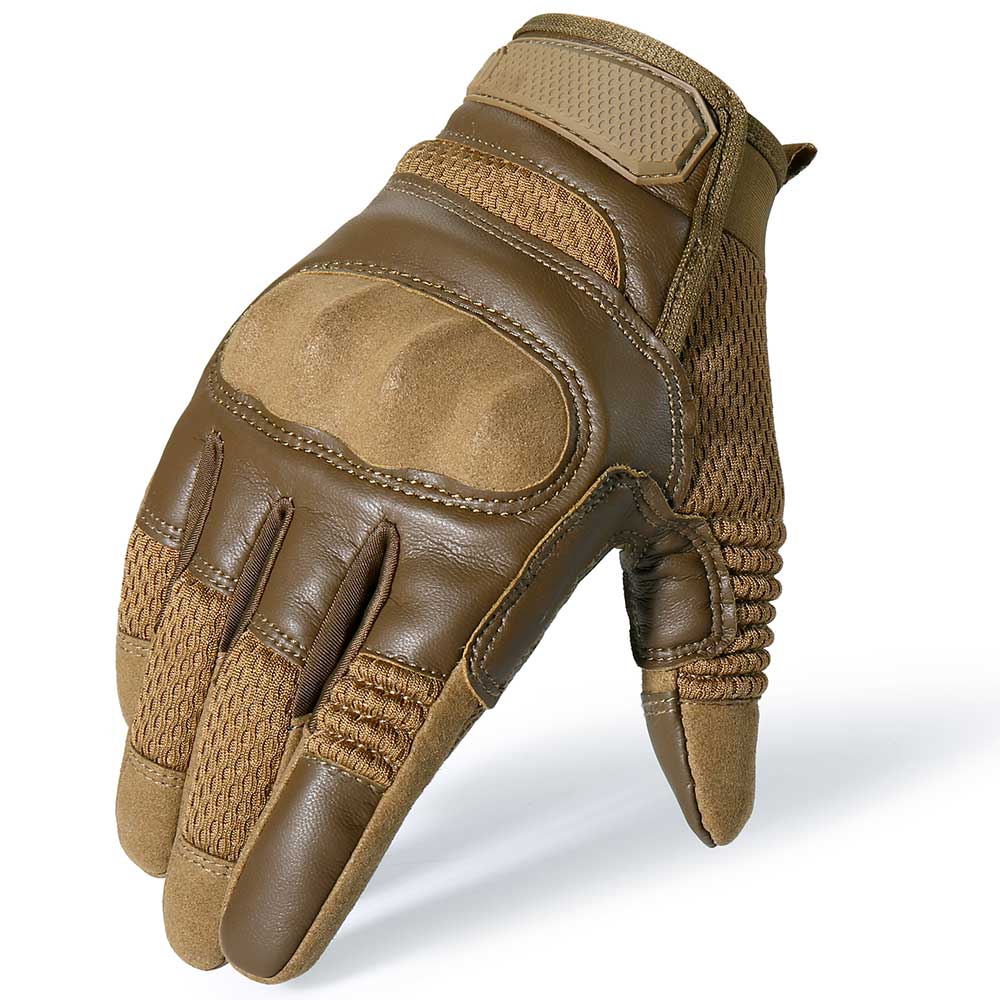 "Gants tactiques en cuir avec écran tactile - Pour activités de plein air"