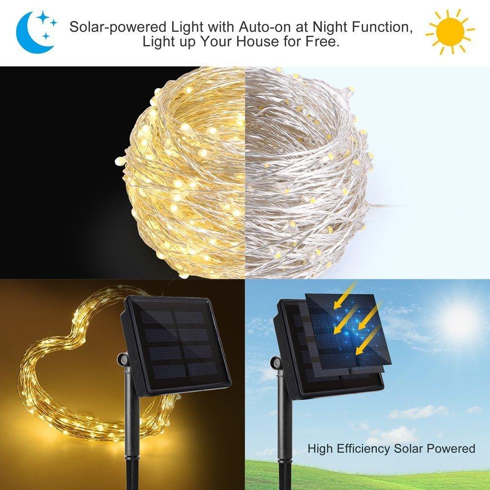 Guirlandes lumineuses solaires à LED pour Noël et mariage