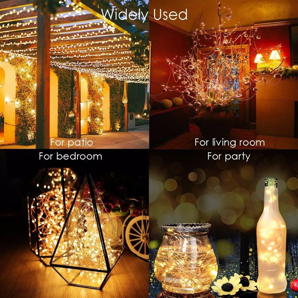 Guirlandes lumineuses solaires à LED pour Noël et mariage