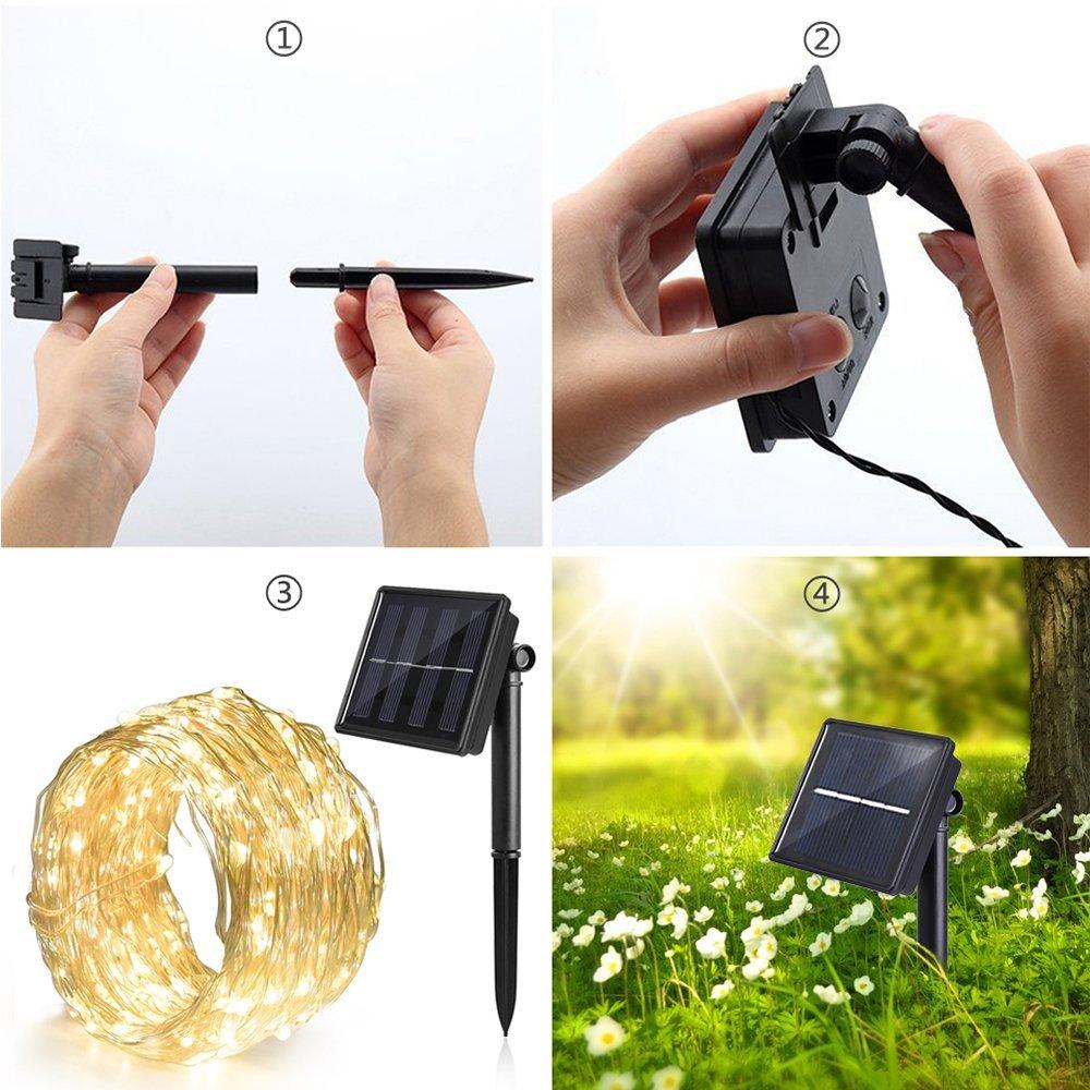 Guirlandes lumineuses solaires à LED pour Noël et mariage
