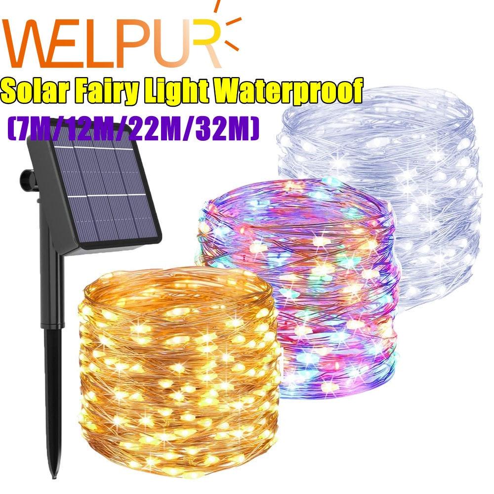 Guirlandes lumineuses solaires à LED pour Noël et mariage
