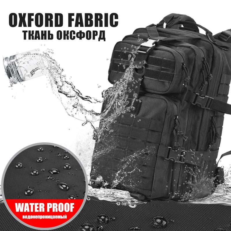 "AOMshop - Sac à dos tactique militaire étanche 50L pour randonnée et camping"