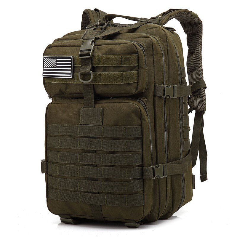 "AOMshop - Sac à dos tactique militaire étanche 50L pour randonnée et camping" Army Green