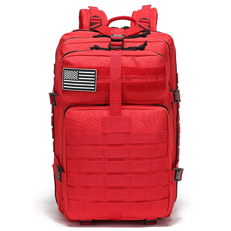 "AOMshop - Sac à dos tactique militaire étanche 50L pour randonnée et camping" Red Color