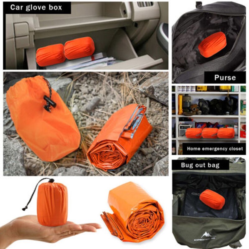 AOMshop - Sleeping Bag d'urgence thermique anti-froid pour camping