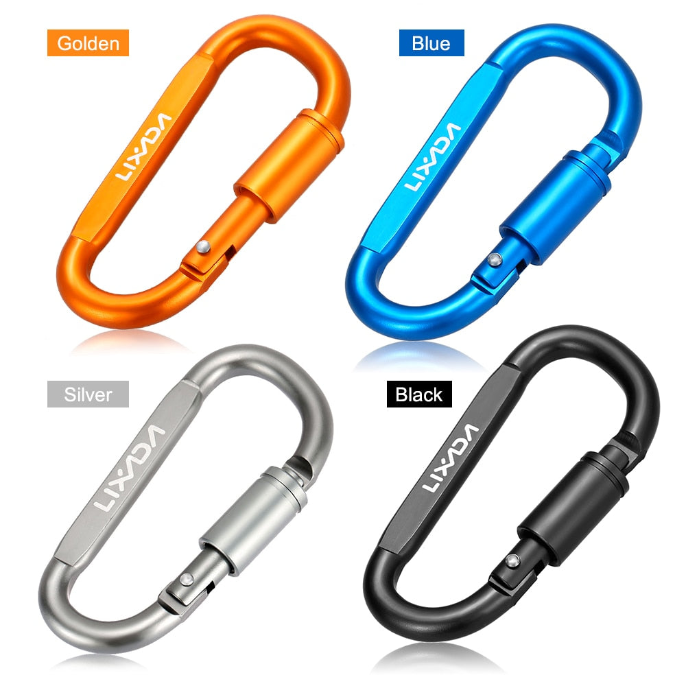 Lixada 1/9 PCS D-Ring Locking Carabiner Clip Set - Matériel de Camping et d'Escalade - AOMshop