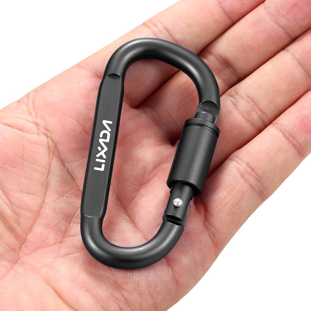 Lixada 1/9 PCS D-Ring Locking Carabiner Clip Set - Matériel de Camping et d'Escalade - AOMshop