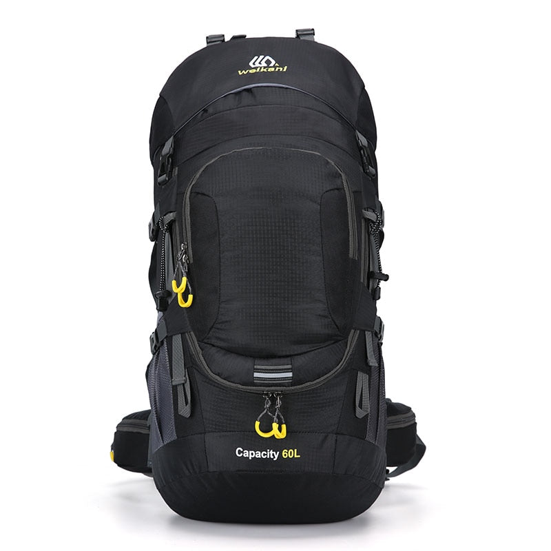 Sac à dos de camping et de randonnée imperméable avec réflecteur de lumière - AOMshop Black 50 - 70L