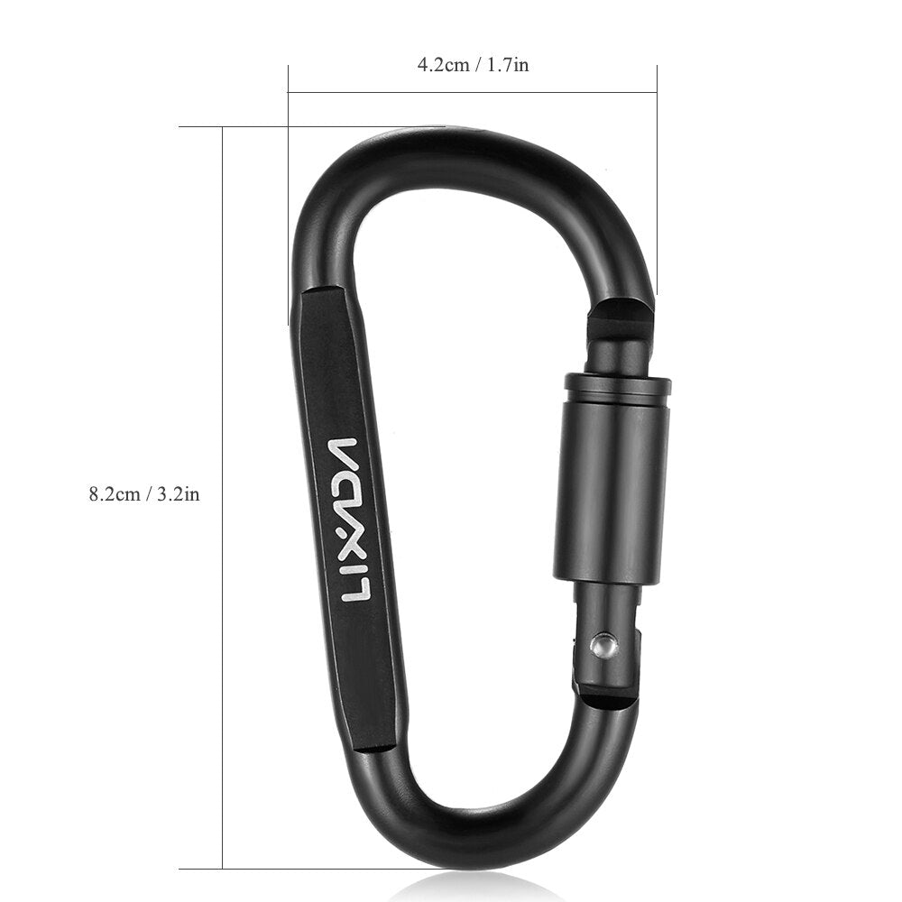 Lixada 1/9 PCS D-Ring Locking Carabiner Clip Set - Matériel de Camping et d'Escalade - AOMshop