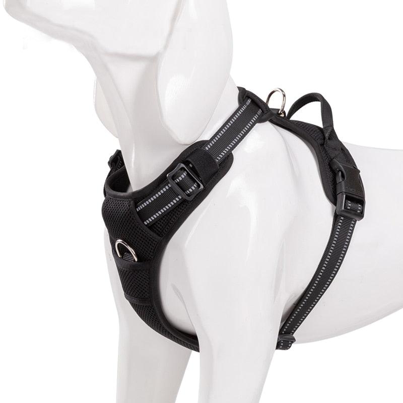 Harnais pour chien Truelove rembourré en mesh respirant pour les activités sportives en extérieur black