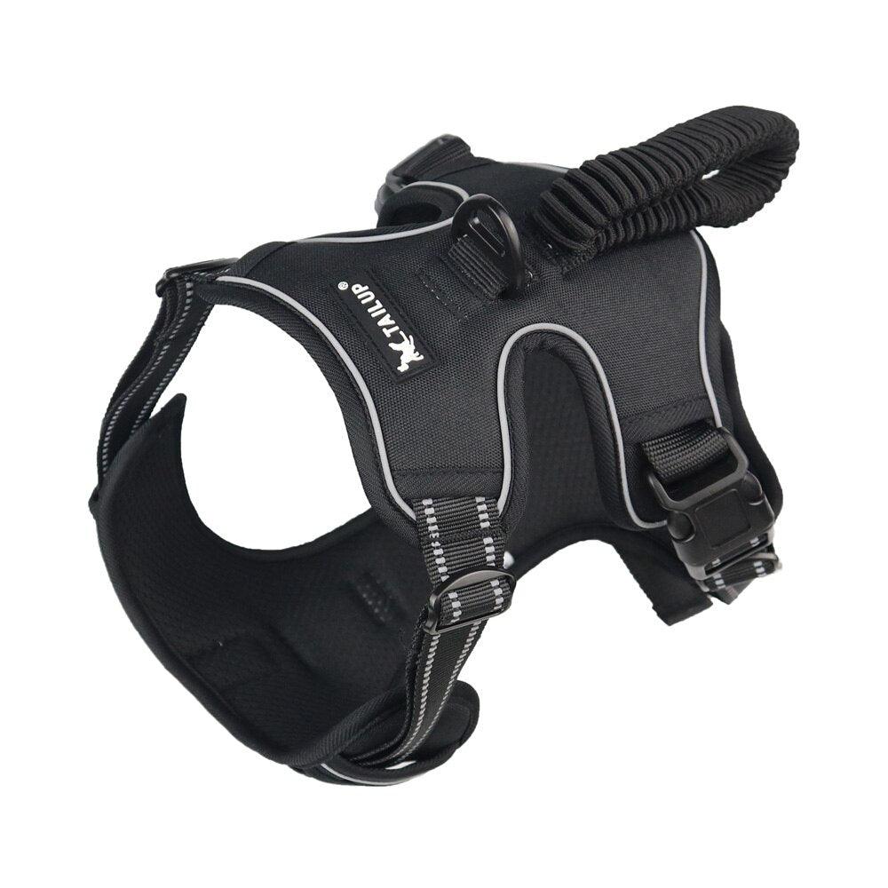 Harnais pour chien réglable en tissu Black