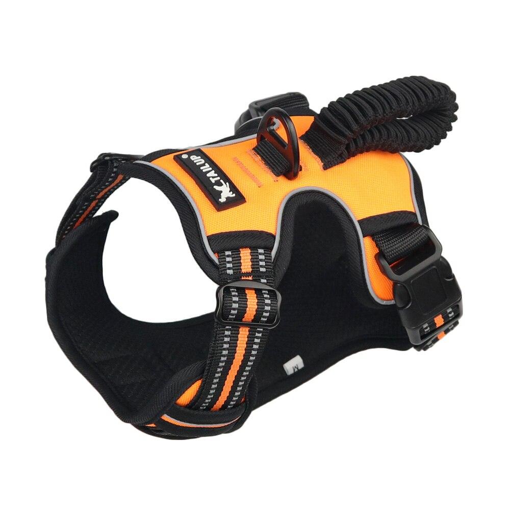 Harnais pour chien réglable en tissu Orange