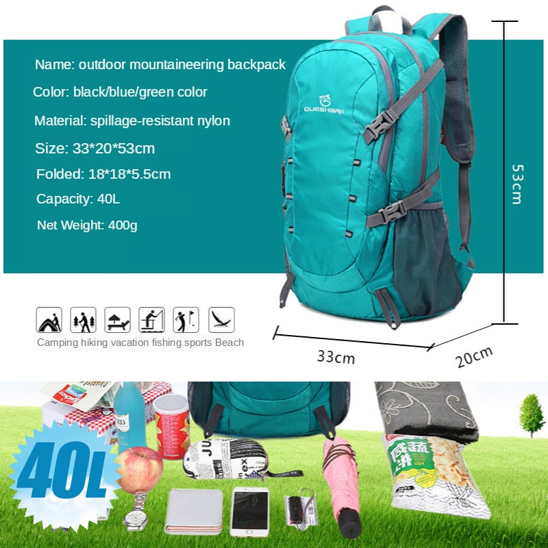 AOMshop - Sac à dos étanche ultraléger 40L pour camping et randonnée
