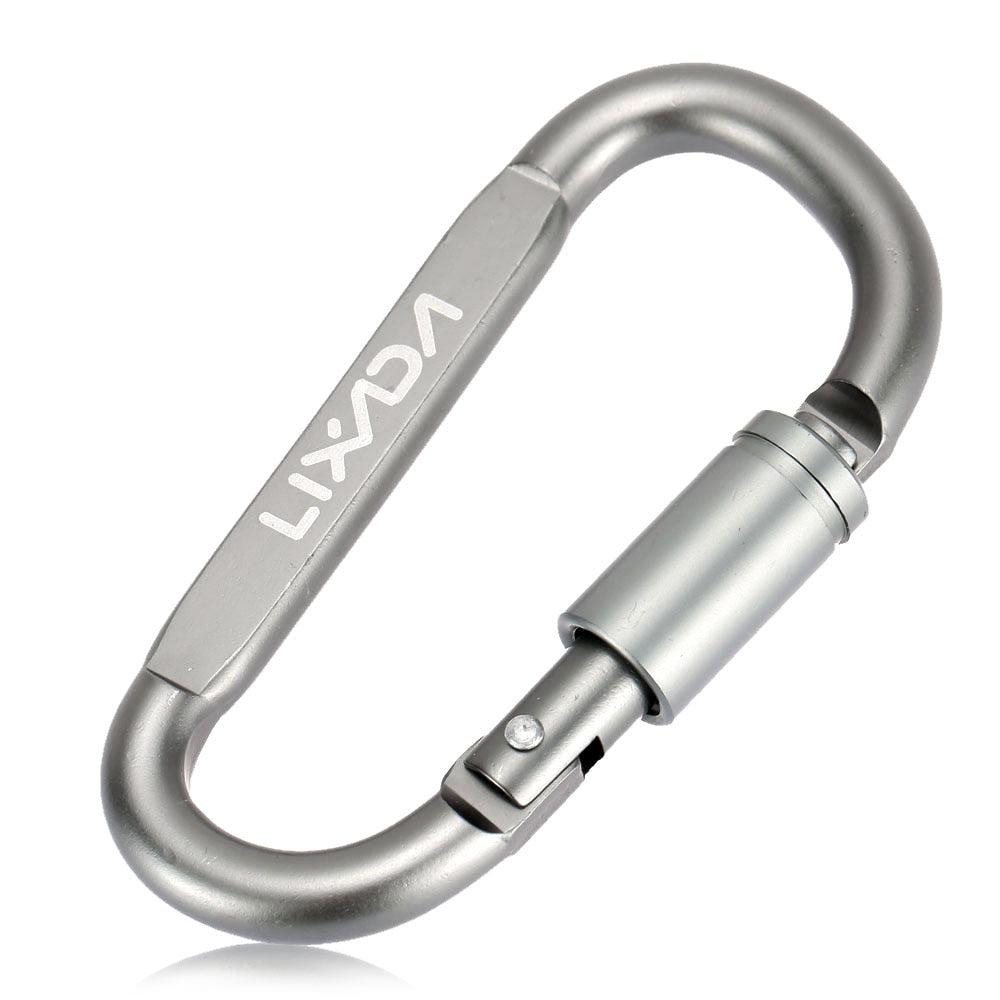 Lixada 1/9 PCS D-Ring Locking Carabiner Clip Set - Matériel de Camping et d'Escalade - AOMshop 1 PC Silver