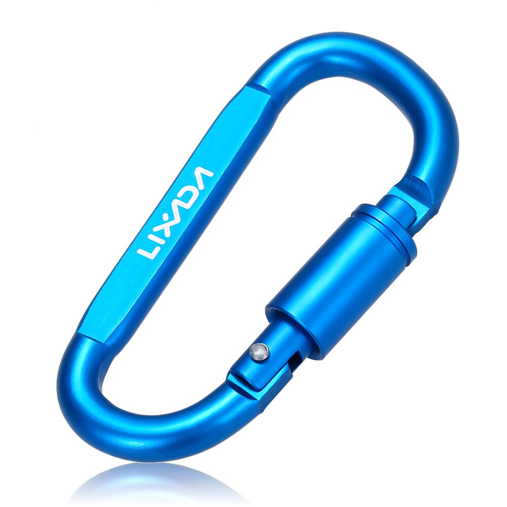 Lixada 1/9 PCS D-Ring Locking Carabiner Clip Set - Matériel de Camping et d'Escalade - AOMshop 1 PC Blue