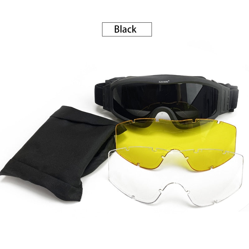 Achetez des lunettes tactiques pour le tir et l'airsoft - AOMshop Black