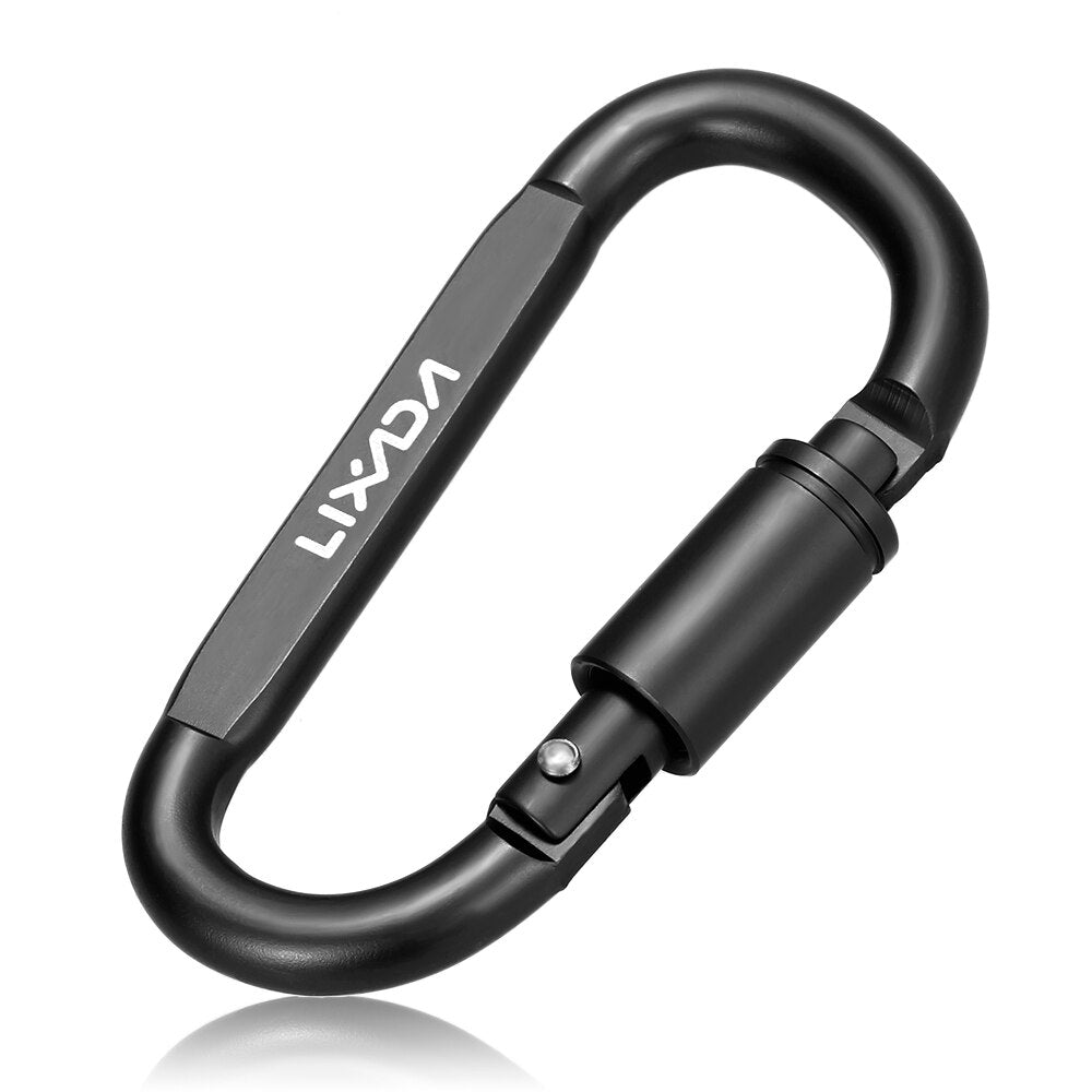 Lixada 1/9 PCS D-Ring Locking Carabiner Clip Set - Matériel de Camping et d'Escalade - AOMshop 1PC Black