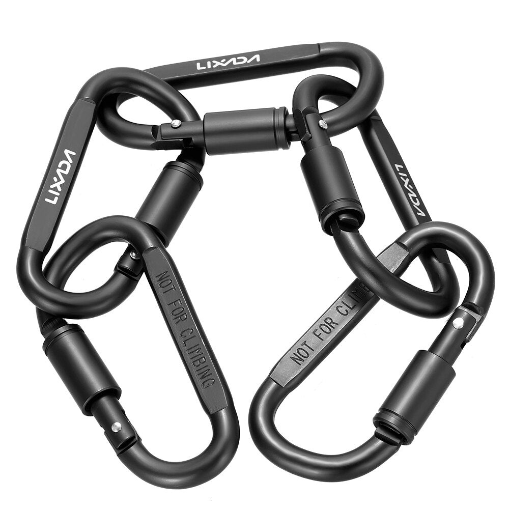 Lixada 1/9 PCS D-Ring Locking Carabiner Clip Set - Matériel de Camping et d'Escalade - AOMshop