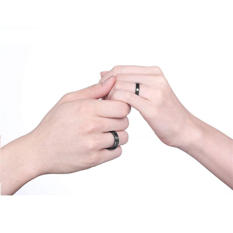 Homme Bague Céramique Noire 8mm/6mm/4mm