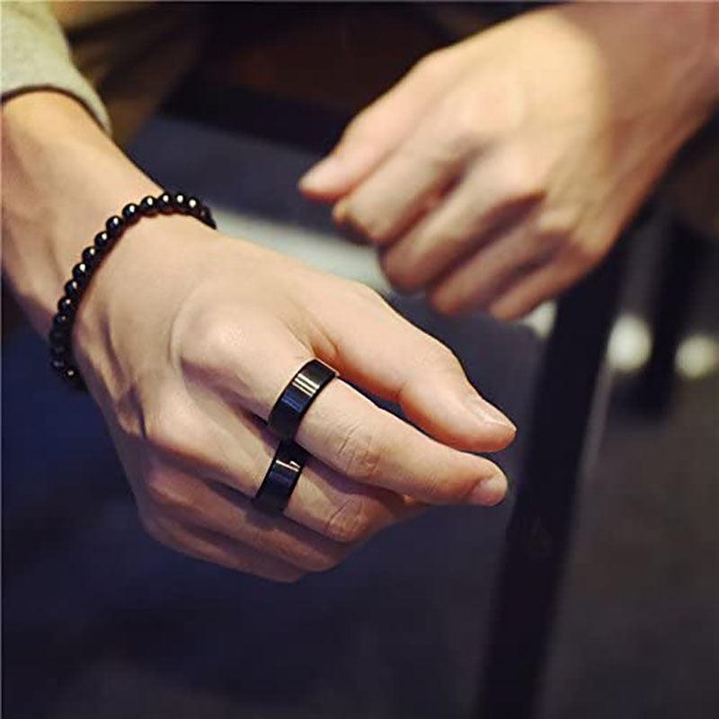 Homme Bague Céramique Noire 8mm/6mm/4mm