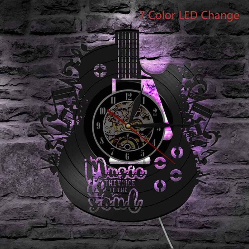 Horloge murale en vinyle LED C 7 Color LED Change