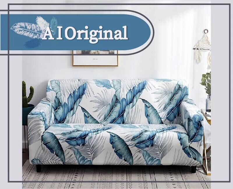 "Housse de canapé élastique tout-en-un - AOMshop" I 2seat 2pillowcase