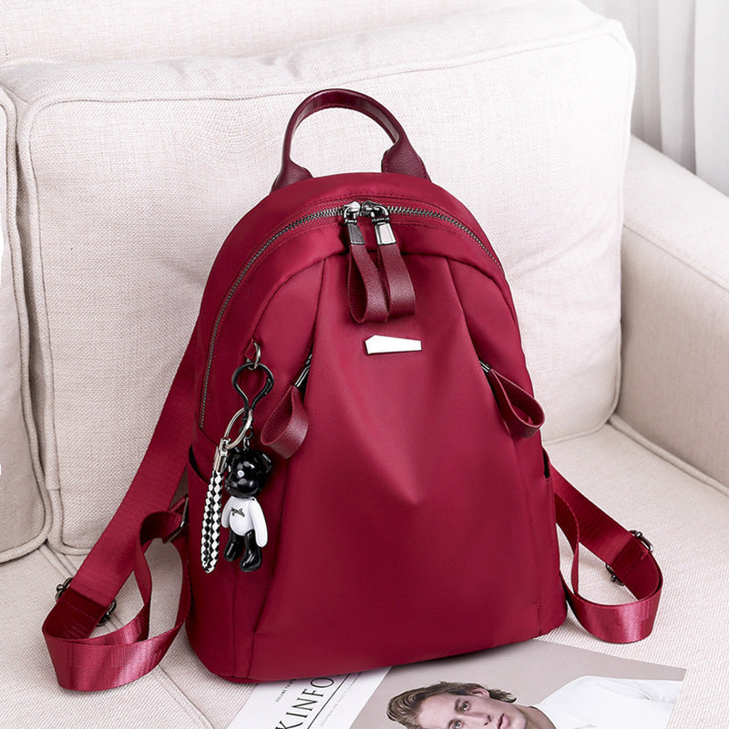 "Sac à dos Ins Fashion pour femmes - Sac d'école solide pour voyages en extérieur | AOMshop" Red