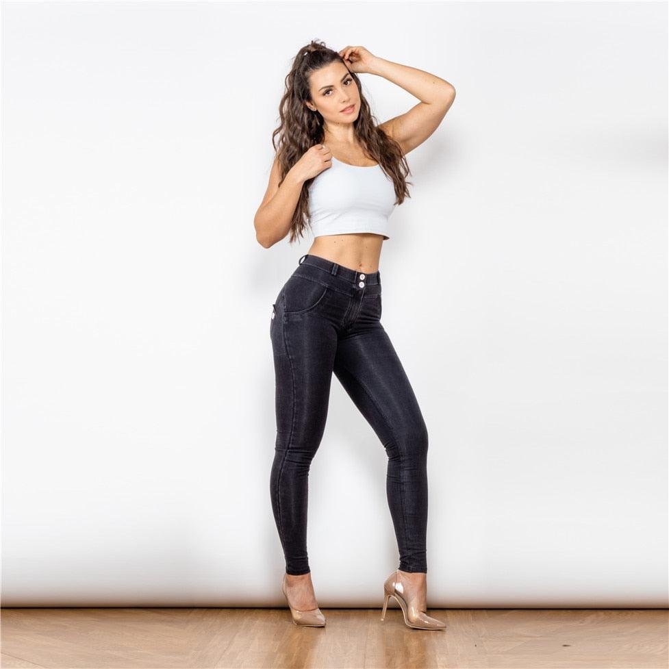 "Jean extensible Melody pour femme : Skinny, boyfriend, droit, noir"
