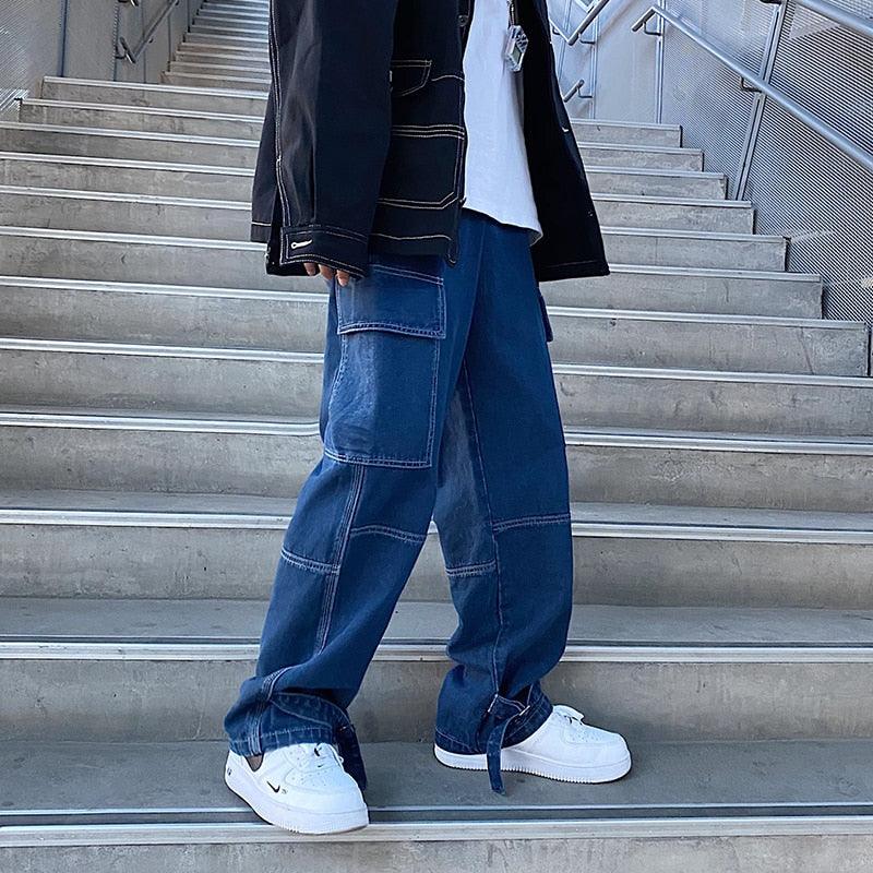 "Jeans cargo pour homme : coupe ample, style hip-hop" dark blue