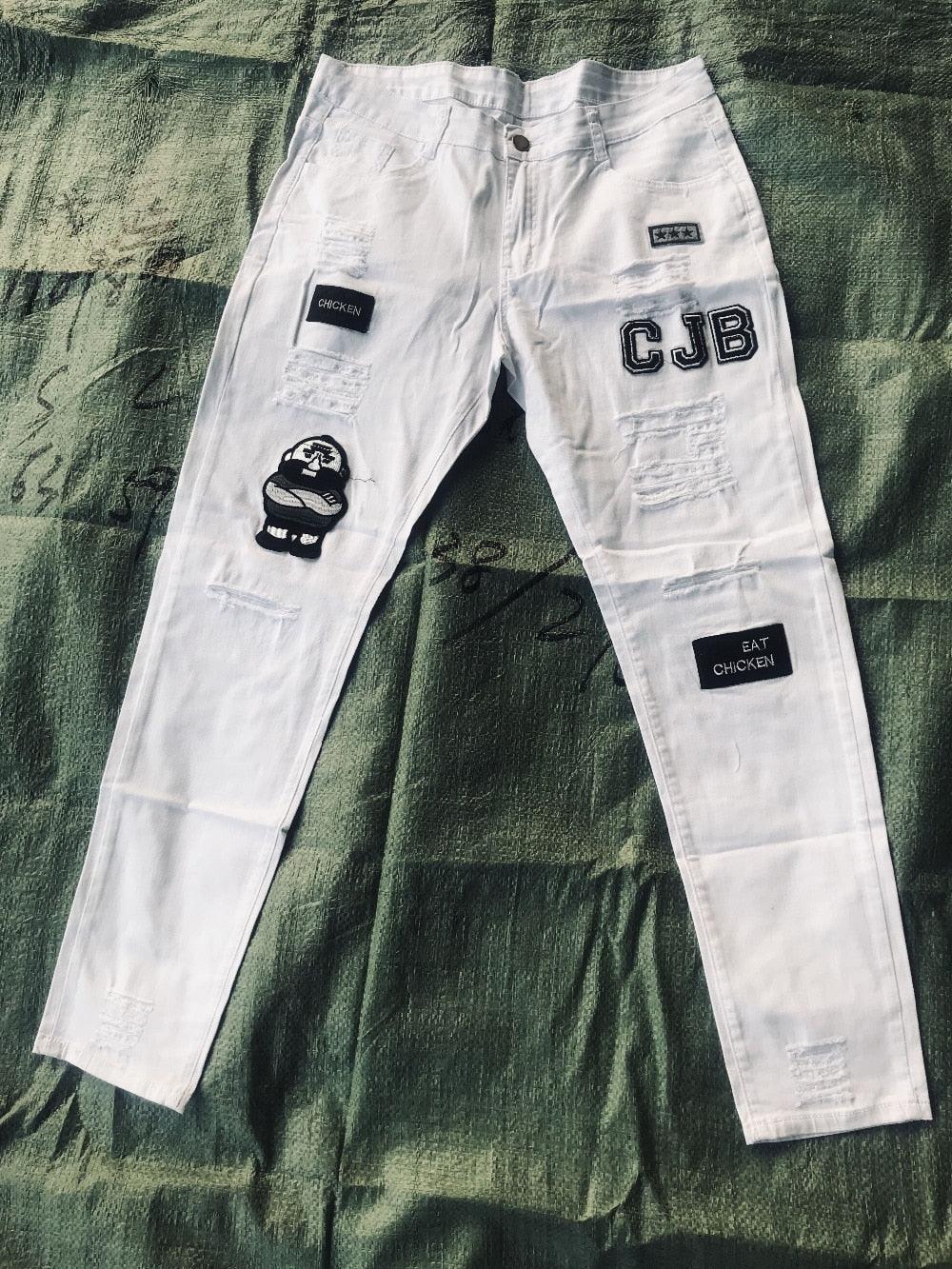 "Jeans pour homme peints et déchirés : tendance et confortables"