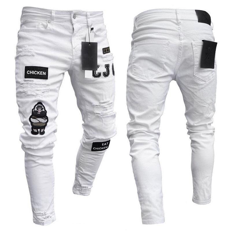 "Jeans pour homme peints et déchirés : tendance et confortables"