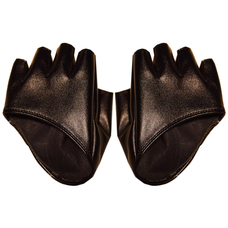 "Jumper girl goth punk JK: Gants en cuir à demi-doigts et demi-paume - AOMshop"