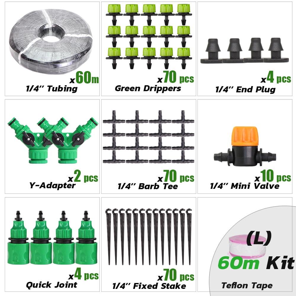 Kit d'irrigation goutte à goutte automatique pour jardin Lx60M Kit