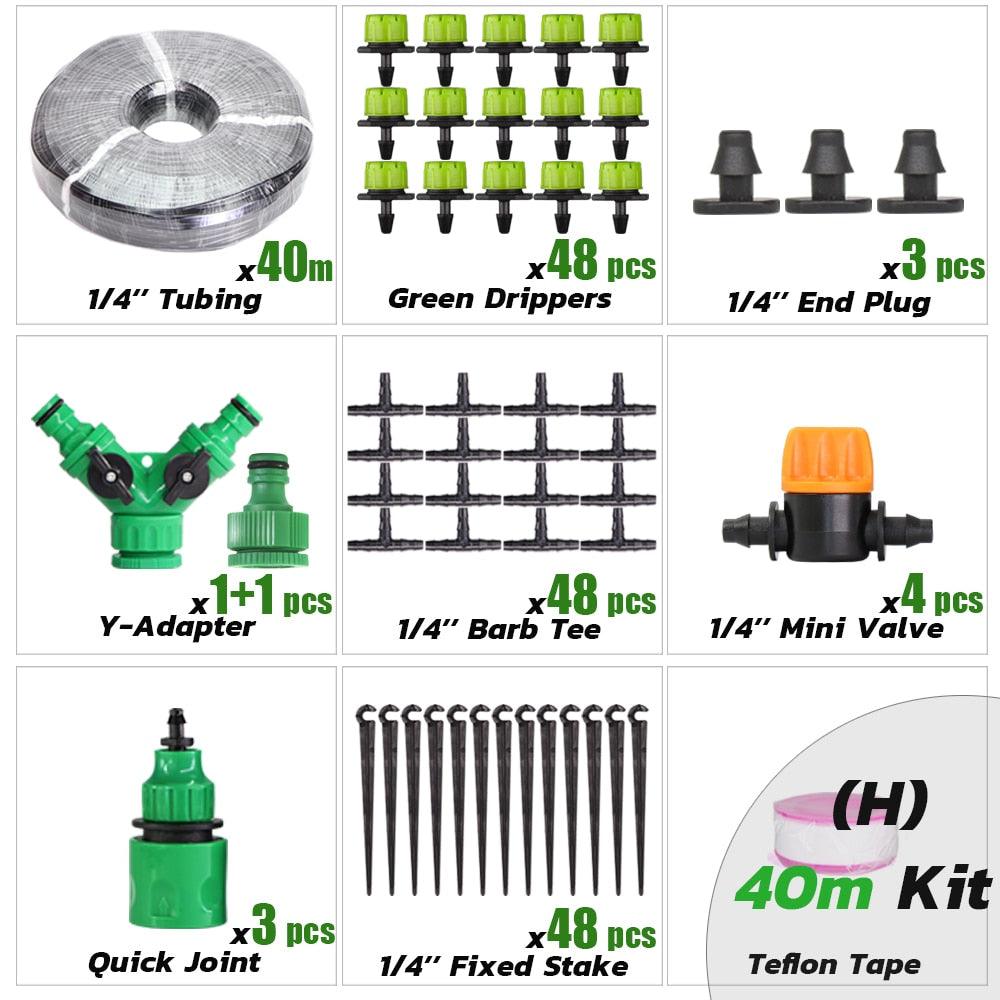 Kit d'irrigation goutte à goutte automatique pour jardin Hx40M Kit