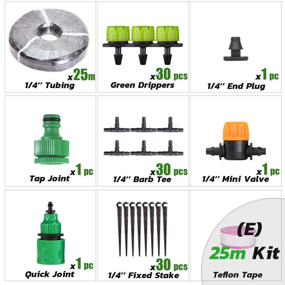 Kit d'irrigation goutte à goutte automatique pour jardin Ex25M Kit