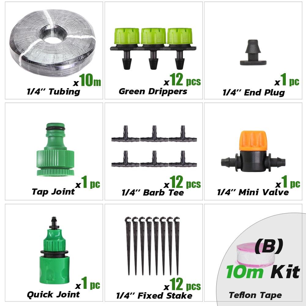 Kit d'irrigation goutte à goutte automatique pour jardin Bx10M Kit