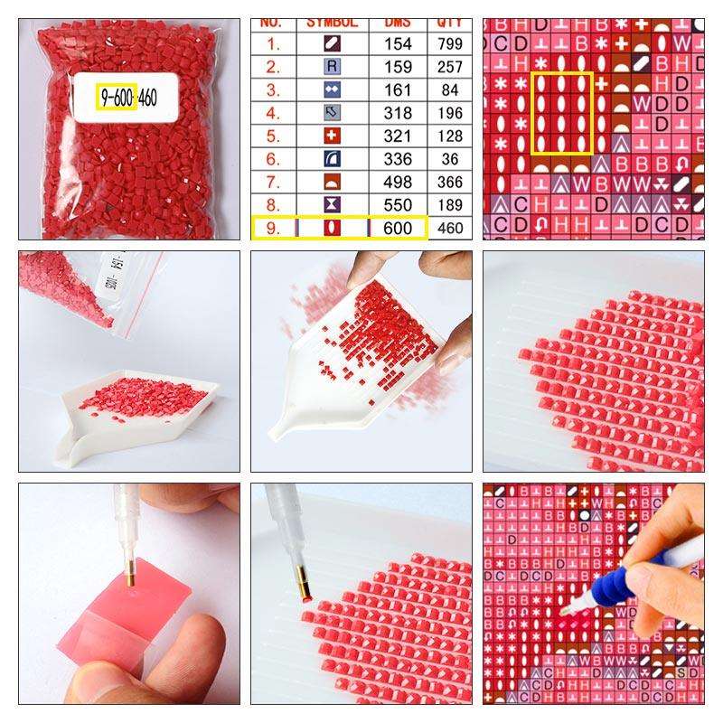 Kit de peinture diamant "Arbre des quatre saisons" - Broderie diamant 5D